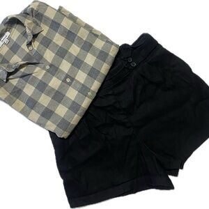 Madewell plaid shirt and Express shorts bundle size M